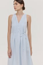 *PREORDER* RAYSA LINEN PLEATS HALTER DRESS W SASH