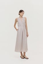*PREORDER* RAYSA LINEN PLEATS HALTER DRESS W SASH