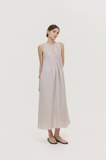 *PREORDER* RAYSA LINEN PLEATS HALTER DRESS W SASH