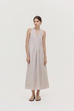 *PREORDER* RAYSA LINEN PLEATS HALTER DRESS W SASH