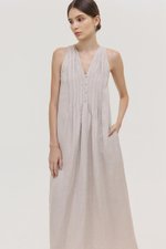 *PREORDER* RAYSA LINEN PLEATS HALTER DRESS W SASH