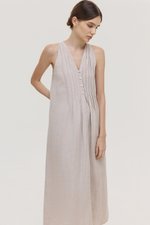 *PREORDER* RAYSA LINEN PLEATS HALTER DRESS W SASH