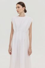 ALVEN PLEATED WAIST POPLIN MIDI DRESS
