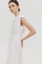 ALVEN PLEATED WAIST POPLIN MIDI DRESS
