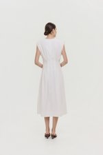ALVEN PLEATED WAIST POPLIN MIDI DRESS