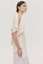 IMAYA DRAPED LINEN TOP