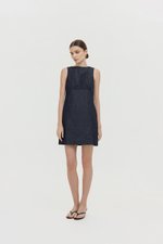 SVEN RUCHED DENIM CHAMBRAY DRESS