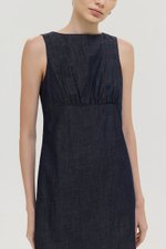 SVEN RUCHED DENIM CHAMBRAY DRESS
