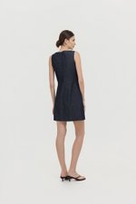 SVEN RUCHED DENIM CHAMBRAY DRESS
