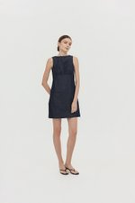 SVEN RUCHED DENIM CHAMBRAY DRESS