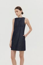 SVEN RUCHED DENIM CHAMBRAY DRESS