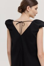 WYLENE PUFF SHOULDER MIDI DRESS