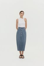 MARC BUTTONDOWN DENIM MIDI SKIRT