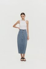 MARC BUTTONDOWN DENIM MIDI SKIRT