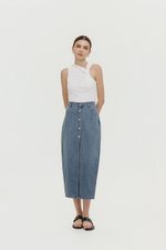 MARC BUTTONDOWN DENIM MIDI SKIRT