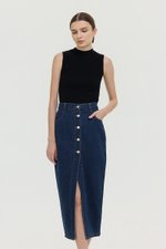 MARC BUTTONDOWN DENIM MIDI SKIRT