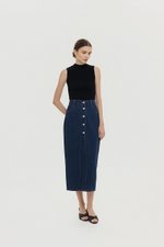 MARC BUTTONDOWN DENIM MIDI SKIRT