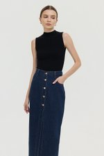 MARC BUTTONDOWN DENIM MIDI SKIRT
