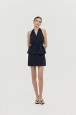 LORIE HALTER STRIPE LINEN TOP