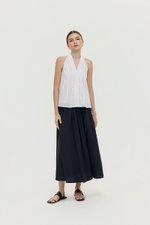 LORIE HALTER STRIPE LINEN TOP