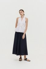 LORIE HALTER STRIPE LINEN TOP