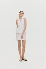 LORIE HALTER STRIPE LINEN TOP