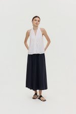LORIE HALTER STRIPE LINEN TOP