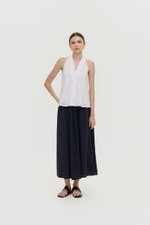 LORIE HALTER STRIPE LINEN TOP