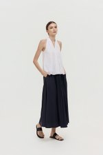 LORIE HALTER STRIPE LINEN TOP