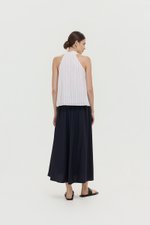 LORIE HALTER STRIPE LINEN TOP