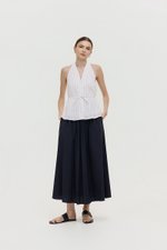 LORIE HALTER STRIPE LINEN TOP