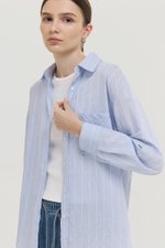 ZELDA OVERSIZED STRIPED POCKET SHIRT
