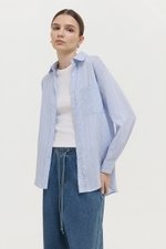 ZELDA OVERSIZED STRIPED POCKET SHIRT