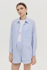 ZELDA OVERSIZED STRIPED POCKET SHIRT