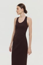 NOELIA HALTER NECK RUCHED MIDI DRESS