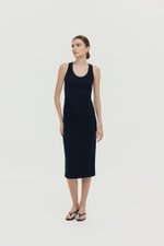 NOELIA HALTER NECK RUCHED MIDI DRESS