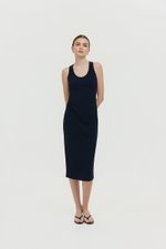 NOELIA HALTER NECK RUCHED MIDI DRESS