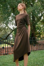 OLESYA RUCHED WAIST TEE DRESS