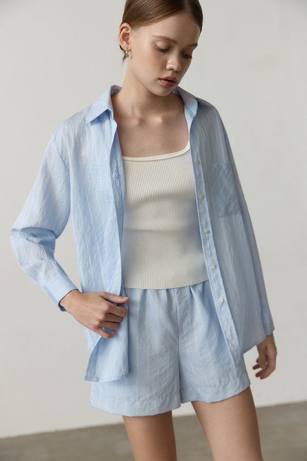 ZELDA OVERSIZED STRIPED POCKET SHIRT