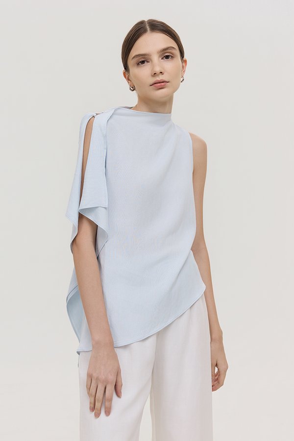 IMAYA DRAPED LINEN TOP