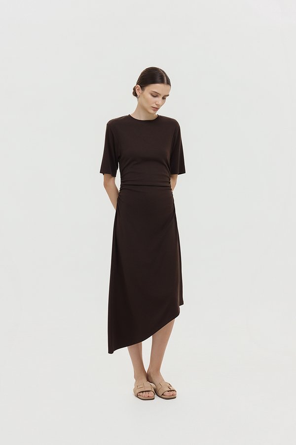 OLESYA RUCHED WAIST TEE DRESS