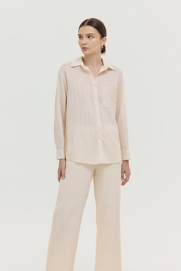 ZELDA OVERSIZED STRIPED POCKET SHIRT