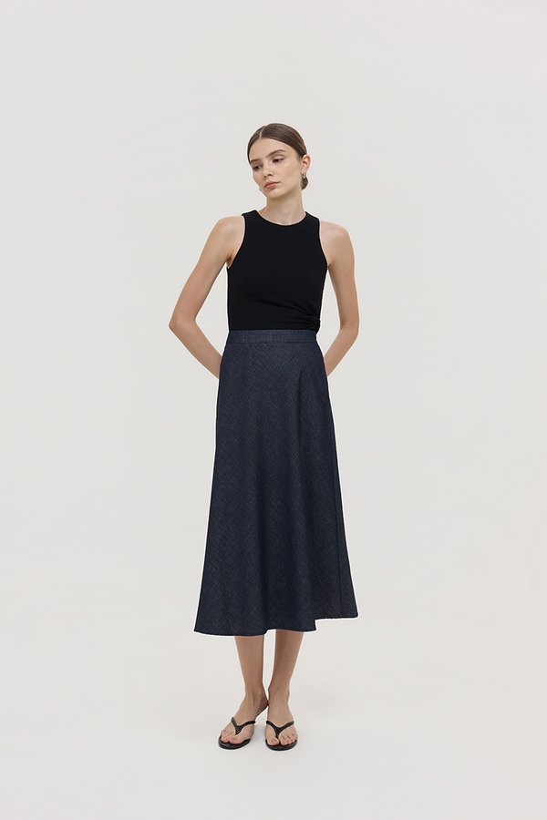 JUSTINA DENIM BIAS SKIRT