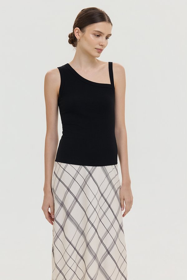 KYLEE TOGA ASYMMETRICAL RIBBED TOP