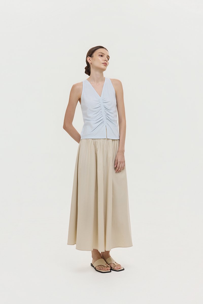 *PREORDER* KATIYA RUCHED LINEN TOP