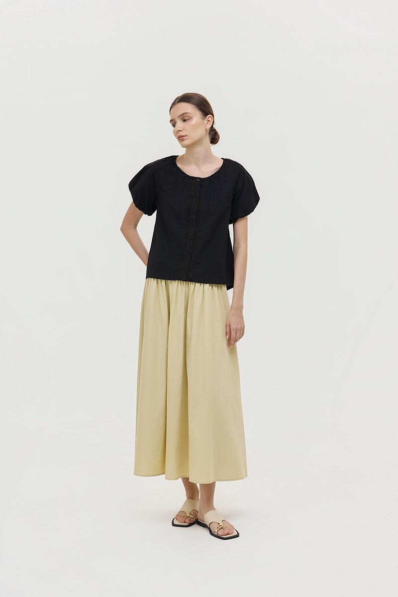 DYLIE COTTON LACE TRIM TOP