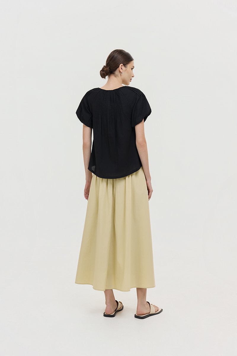 DYLIE COTTON LACE TRIM TOP