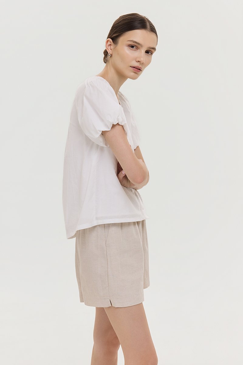 DYLIE COTTON LACE TRIM TOP