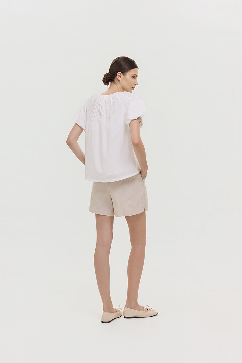 DYLIE COTTON LACE TRIM TOP
