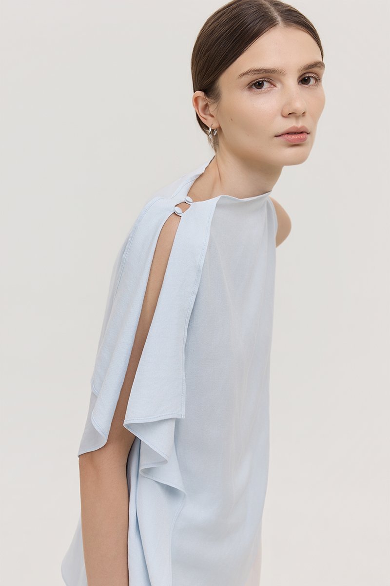 IMAYA DRAPED LINEN TOP